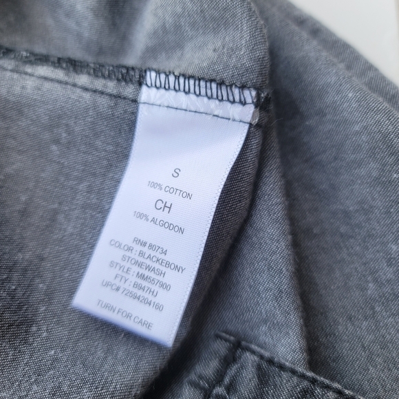 MILEY CYRUS MAX AZRIA Girls DENIM  DRESS Black Tie Back 3/4 Sleeve Sz S - Picture 3 of 10